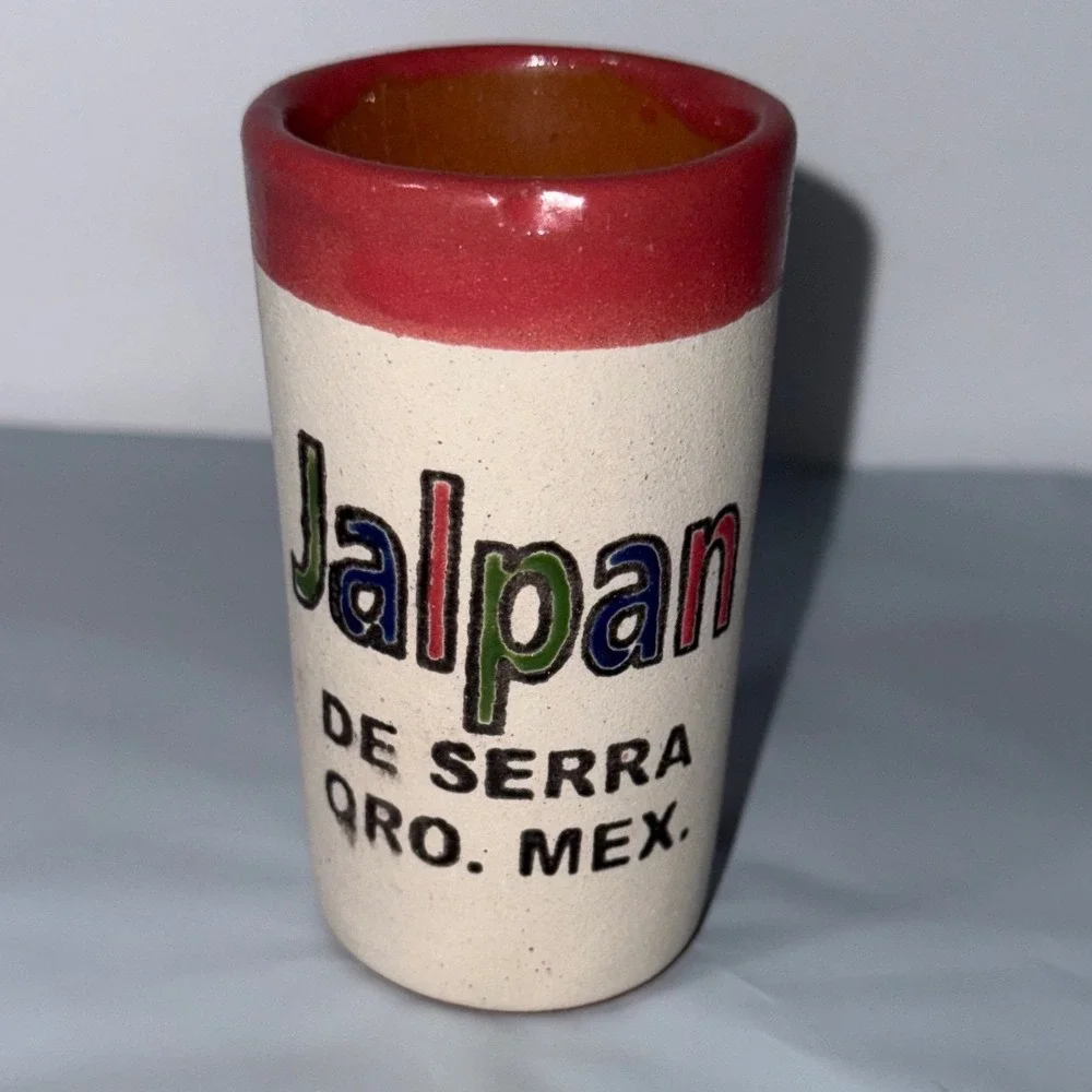Ceramic Shot Glass Souvenir Hand Painted Pottery Jalpan de Serra Qro.